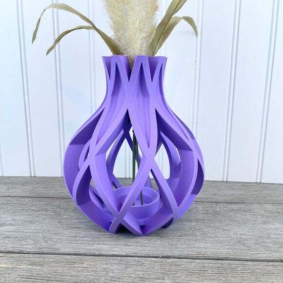 Hand Crafted Other - Modern Flower Vase, The Oukan Vase, 3D Printed, Faux Dried Flowers, Plant lover